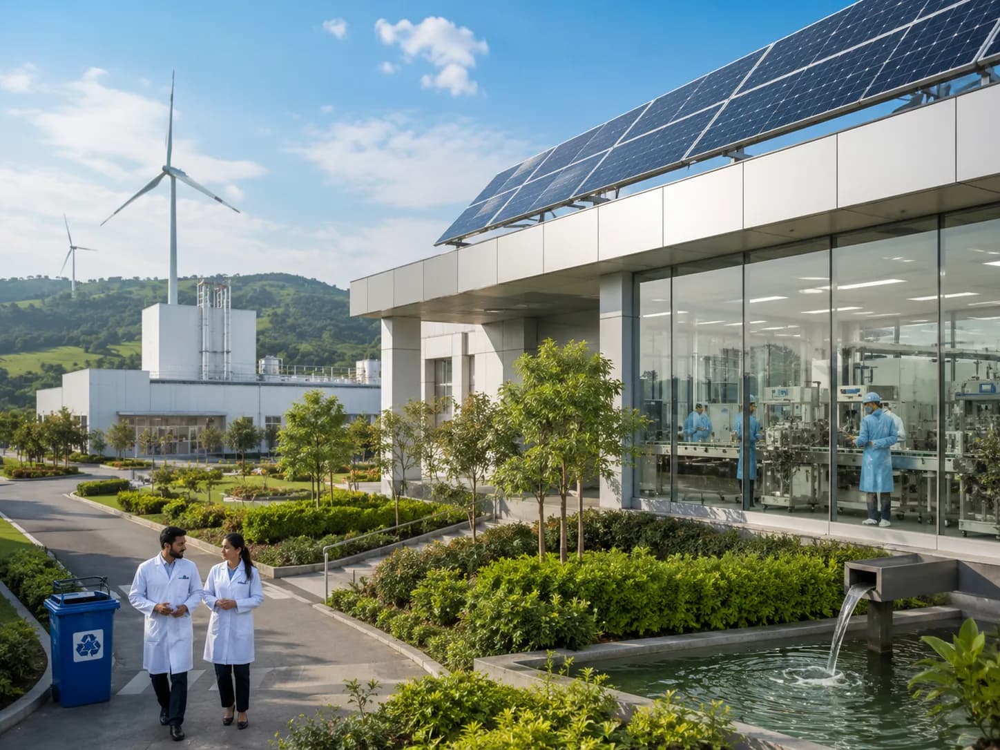 Wind turbines representing renewable energy